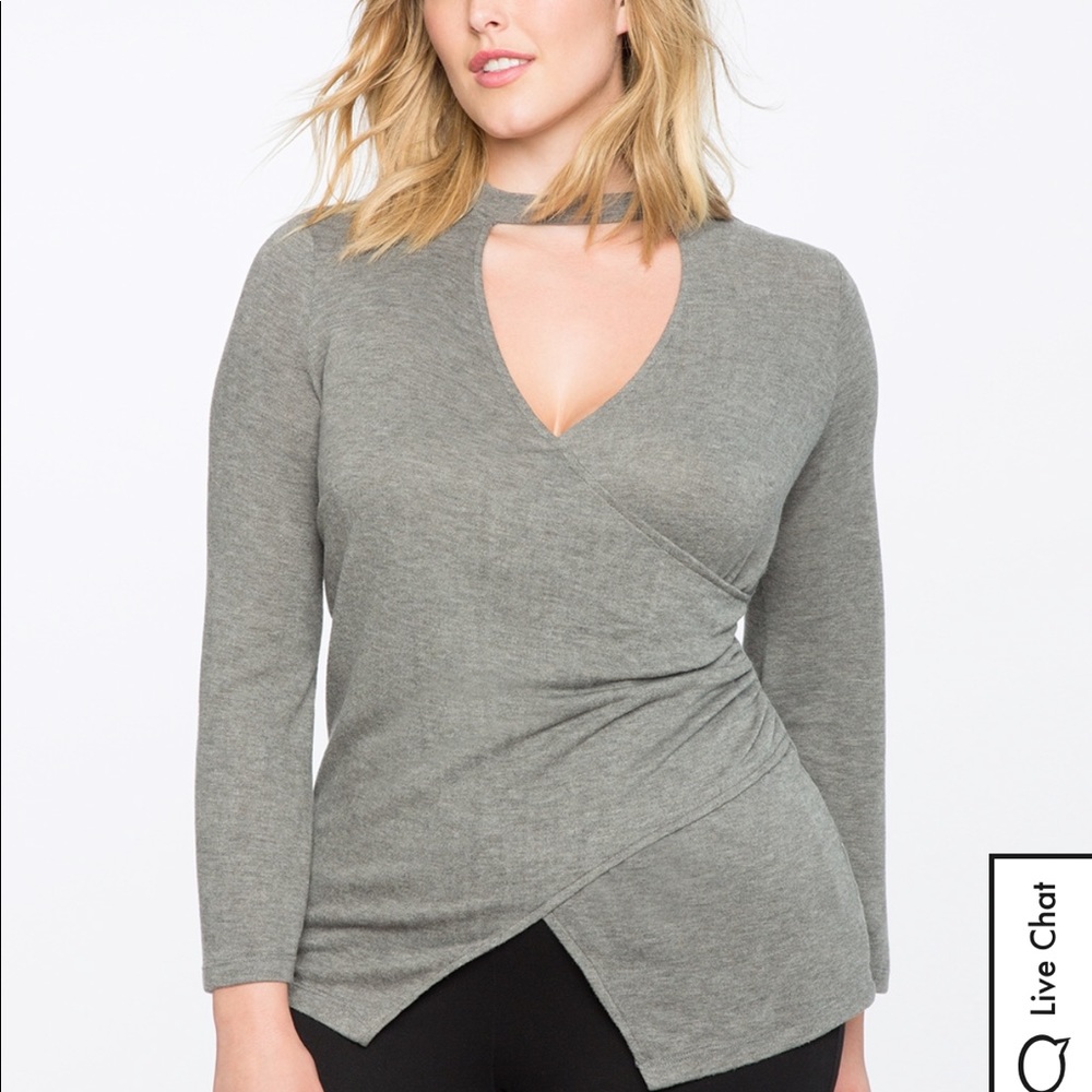 Black Eloquii Wrap Top, size 14/16. NWT